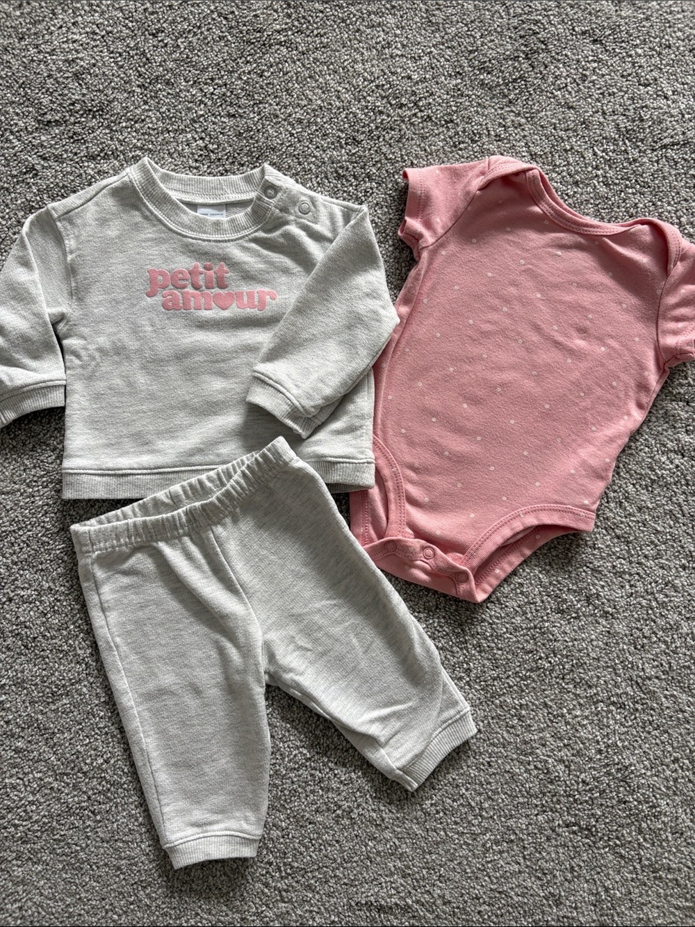 Carter's Baby Girl  Sweater, Pants & Pink Bodysuit Set